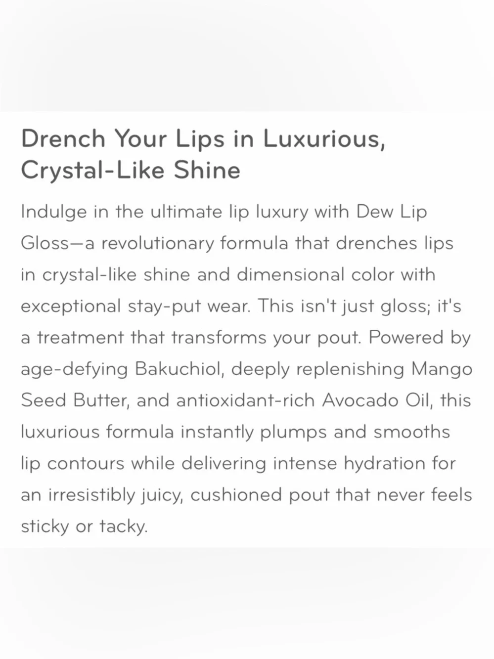 Purlisse MAUVE BERRY dew lip gloss plumping Lipstick - Hydrating Shine